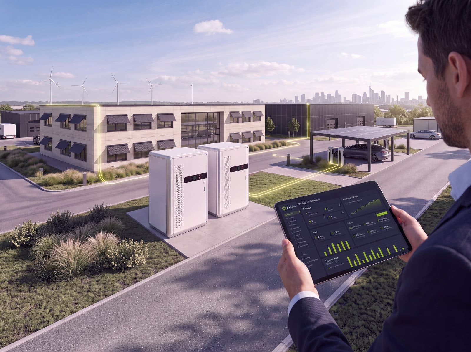das.os am Tablet: Live-Steuerung von Erzeugung, Speicher und Ladeinfrastruktur