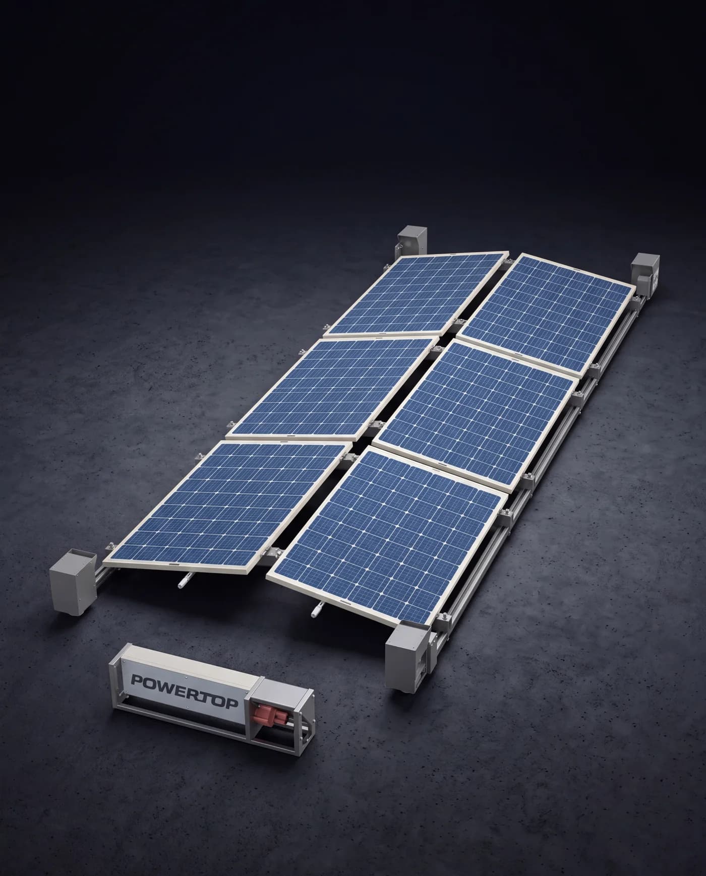 Fertig verbundenes POWERTOP-System mit Technikbox