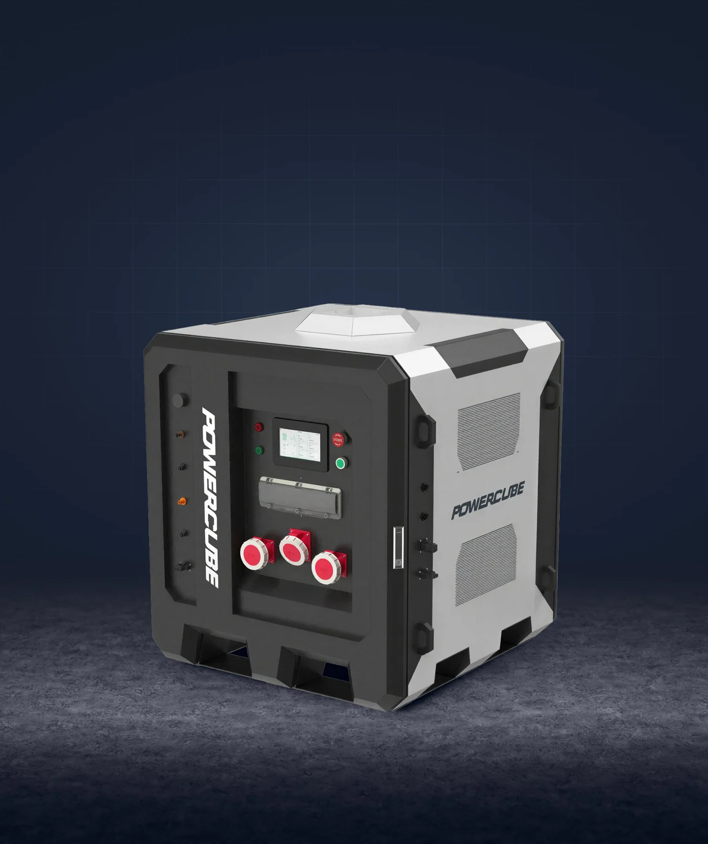 POWERCUBE 15/30: staplerfähiger Energiespeicher mit CEE-Abgängen und Display