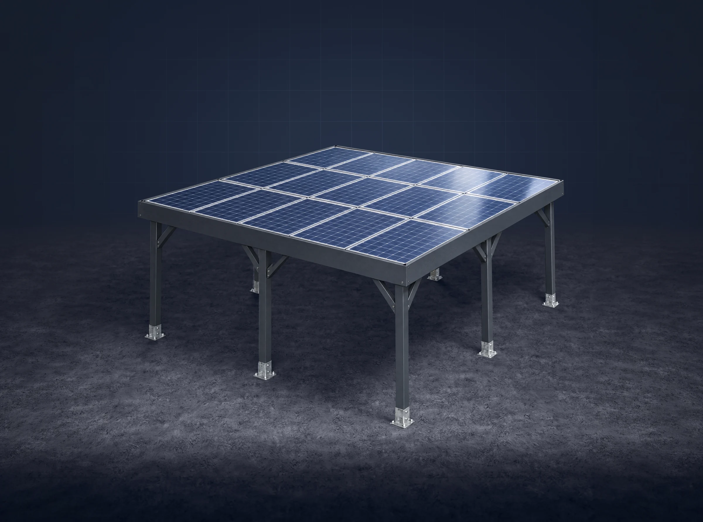 PV-Carport Doppelmodul mit Glas-Glas-Modulen